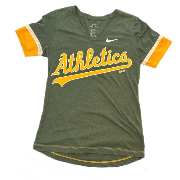 Oakland A’s Nike Dri-FIT Dark Green V-Neck Tee - Picture 7 of 10